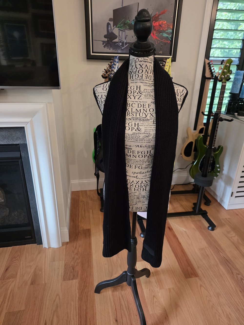 Calvin Klein Black Knit Scarf